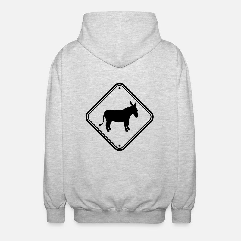 Observera varningsskylt Varning Varning Varning ese - Luvjacka unisex - ljusgråmelerad