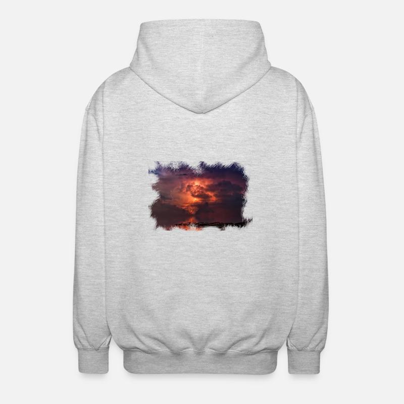 Scratched 'Thunder' - Unisex Hooded Jacket - light heather grey