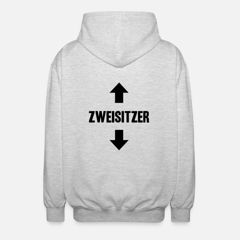 Zweisitzer Pfeil Geschenkidee - Unisex Kapuzenjacke - Hellgrau meliert