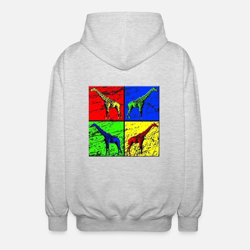 Giraffe - Unisex Kapuzenjacke - Hellgrau meliert