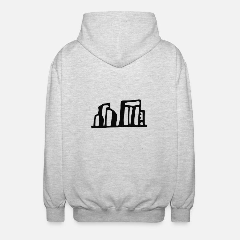 Stonehenge (Noir) - Veste à capuche unisexe - gris clair chiné