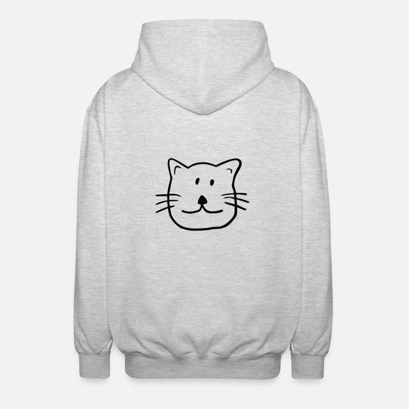 Chat doux (dessin) #WHITE - Veste à capuche unisexe - gris clair chiné
