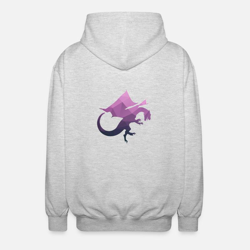 Drachen - Unisex Kapuzenjacke - Hellgrau meliert