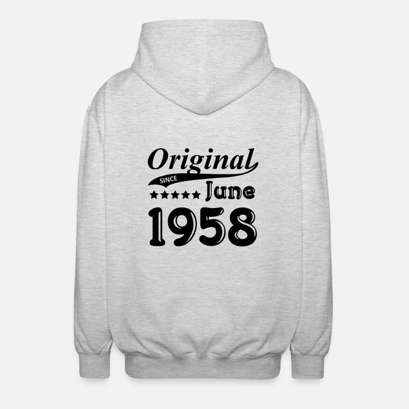 Juni 1958 Geschenk - Unisex Kapuzenjacke - Hellgrau meliert