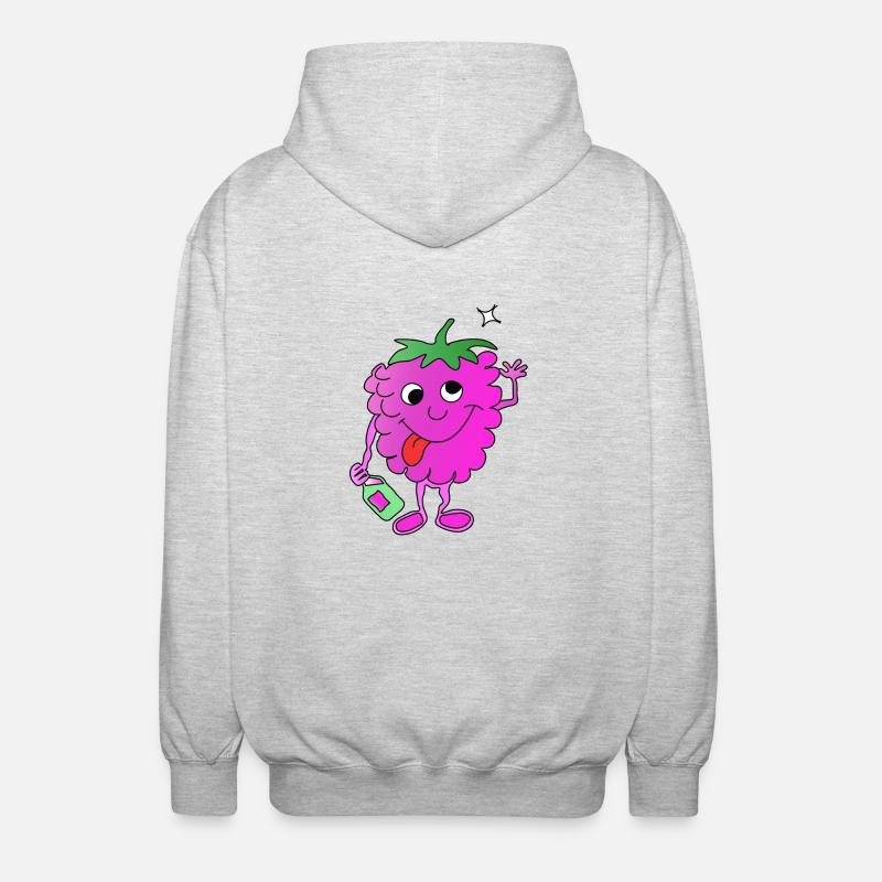 Drunk raspberry - Unisex Hooded Jacket - light heather grey
