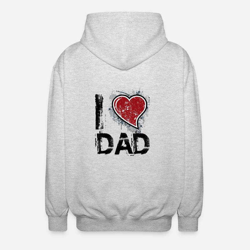 J'aime le papa de - Veste à capuche unisexe - gris clair chiné