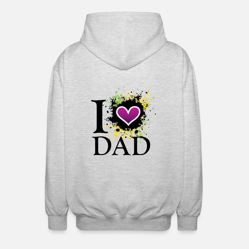 J'aime le papa de - Veste à capuche unisexe - gris clair chiné