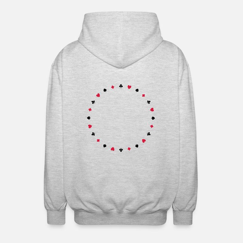 poker - Unisex Kapuzenjacke - Hellgrau meliert