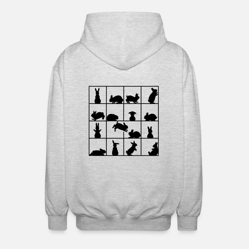 Lapin cube - Veste à capuche unisexe - gris clair chiné