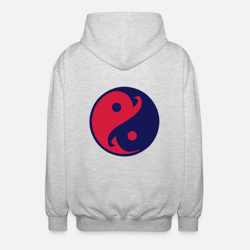 yin_yang_vec_2 de - Unisex Kapuzenjacke - Hellgrau meliert