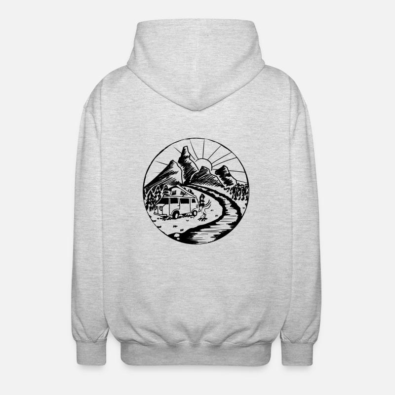 Camper Icon 2 - Unisex Kapuzenjacke - Hellgrau meliert