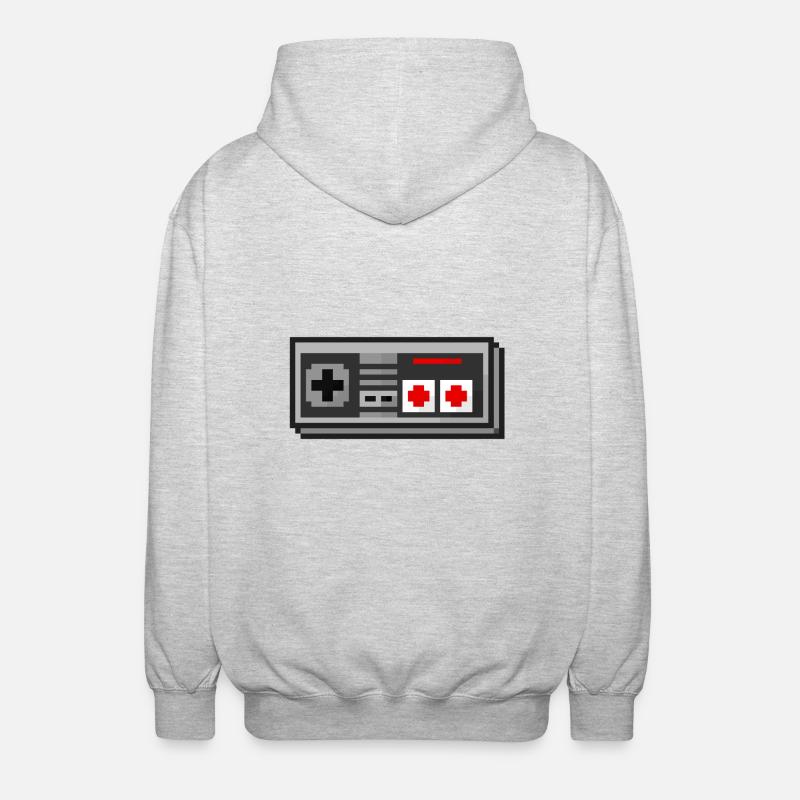 3D Nes controller - Unisex Hooded Jacket - light heather grey