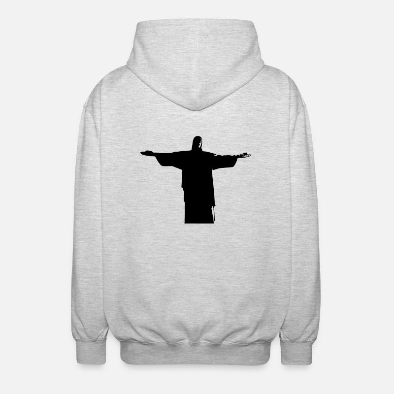 jesus christ - Unisex Kapuzenjacke - Hellgrau meliert