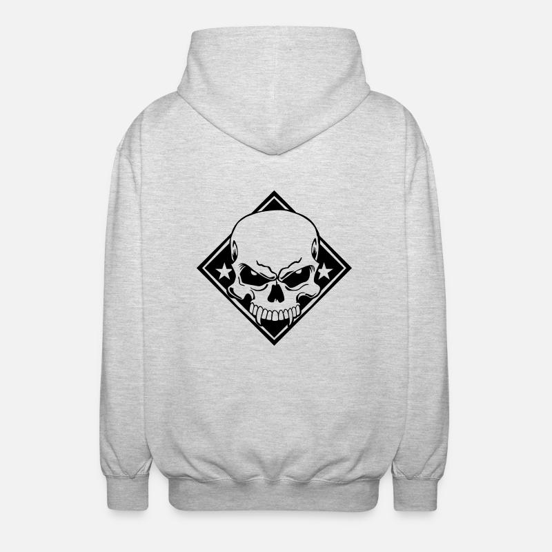 Evil Skull - Unisex Kapuzenjacke - Hellgrau meliert