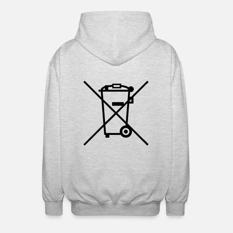 Mülltonne - Unisex Kapuzenjacke - Hellgrau meliert