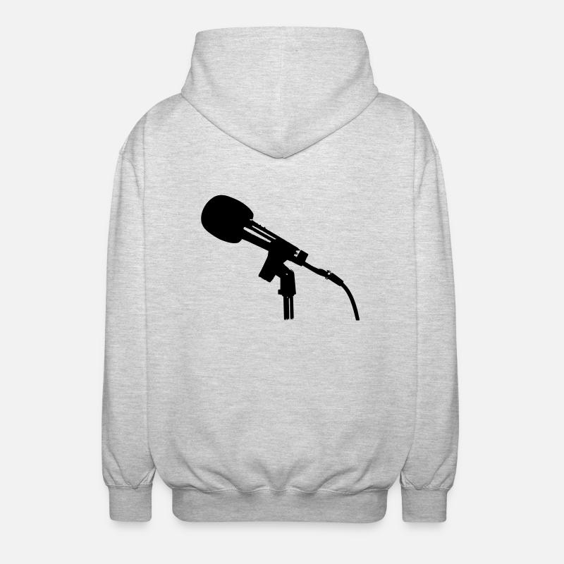 Microphone - Veste à capuche unisexe - gris clair chiné