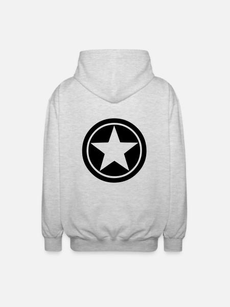 star - Unisex Kapuzenjacke - Hellgrau meliert