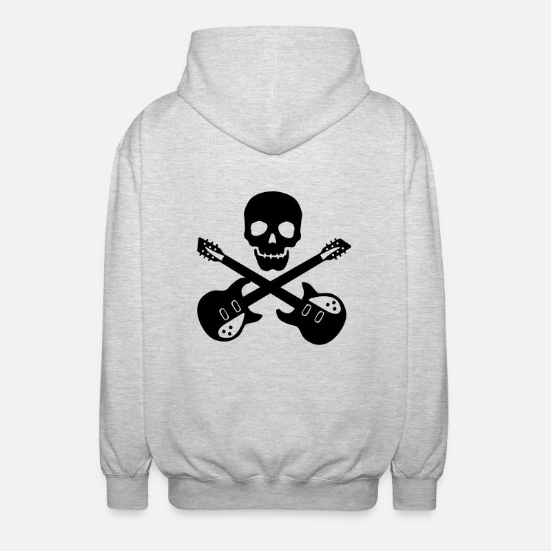 Skull Guitar - Unisex Hooded Jacket - light heather grey