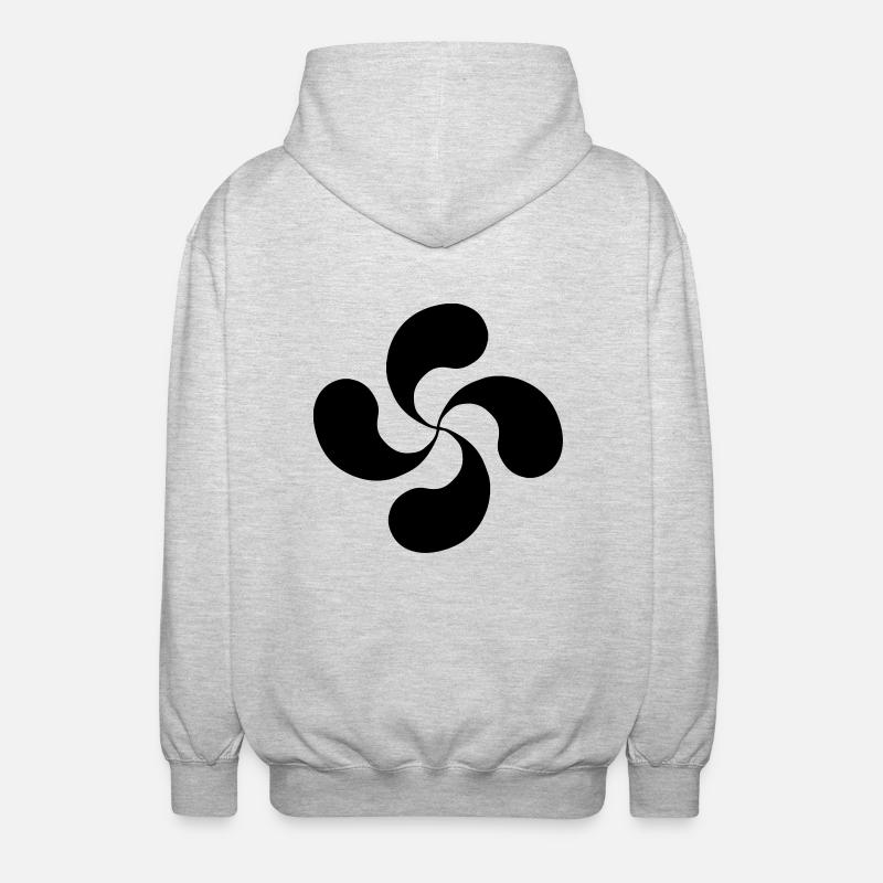 Croix Basque oldshool lauburu - Veste à capuche unisexe - gris clair chiné