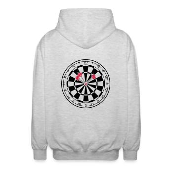 Darts - Unisex Kapuzenjacke - Hellgrau meliert - Hinten - AI Model Male 185 light (185cm)