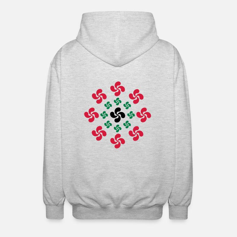 lauburu Baskenquer - Unisex Kapuzenjacke - Hellgrau meliert