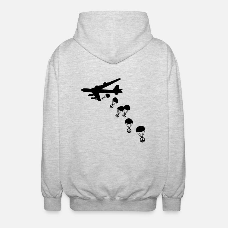Peace B-52 bomber - Unisex Hooded Jacket - light heather grey