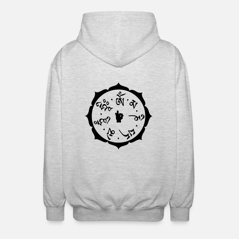 om mani padme hum (1c) - Veste à capuche unisexe - gris clair chiné
