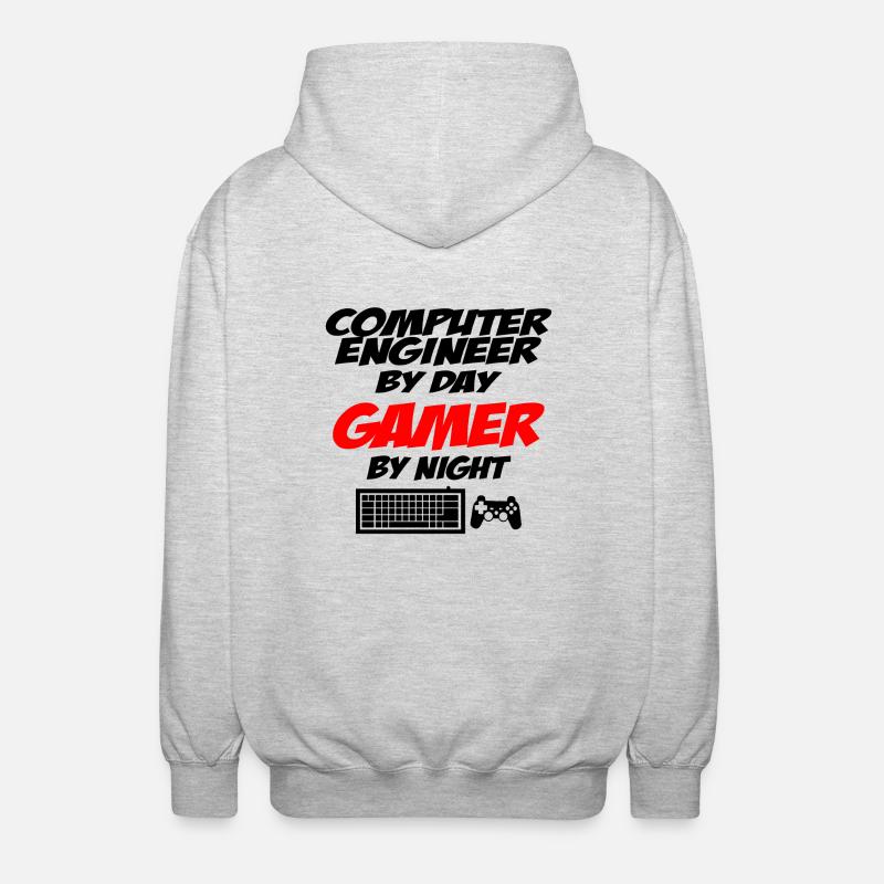 Computer engineer - Unisex Hooded Jacket - light heather grey