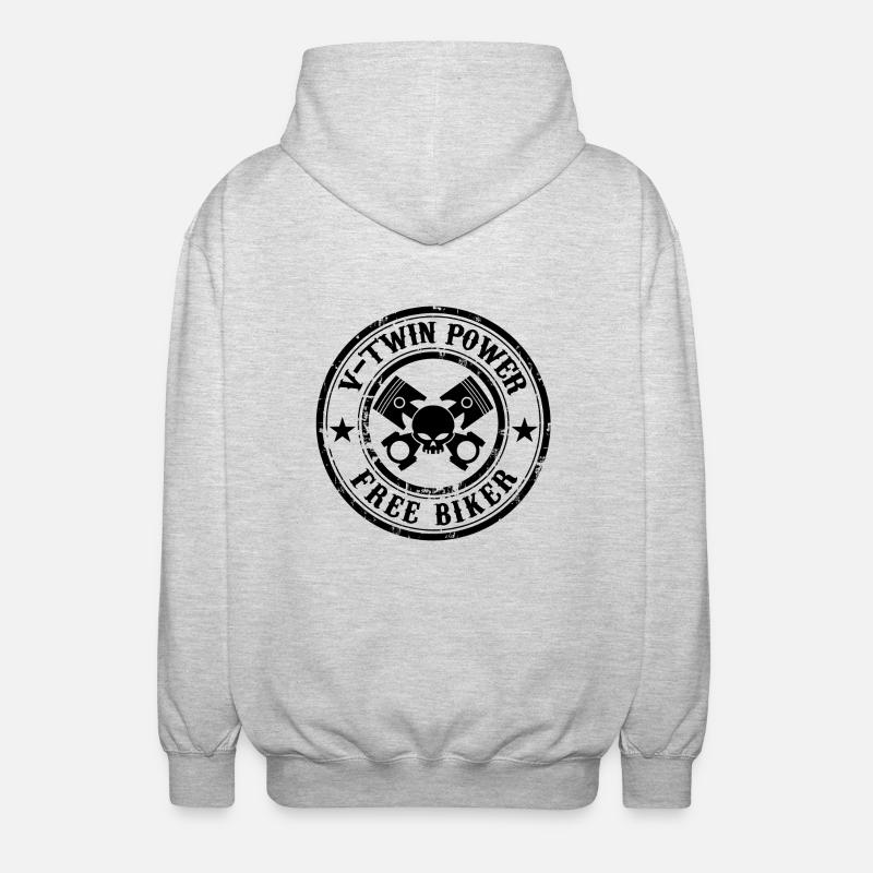 Free Biker design 02 - Unisex Kapuzenjacke - Hellgrau meliert