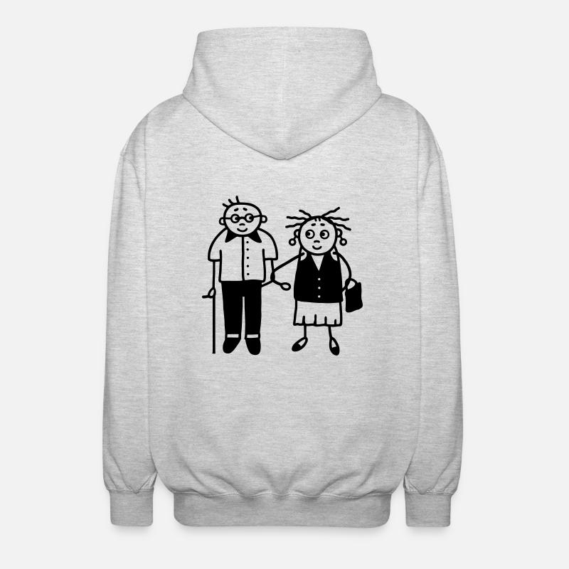 Oma & Opa - Ehepaar - Rentner - Unisex Kapuzenjacke - Hellgrau meliert