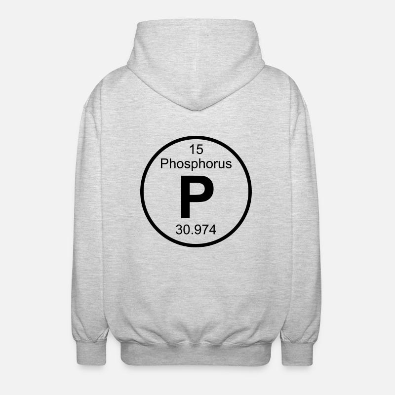Phosphorus (P) (element 15) - Unisex Hooded Jacket - light heather grey