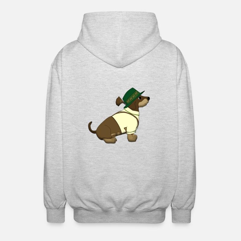 bavarian teckel sit - Veste à capuche unisexe - gris clair chiné