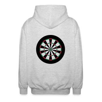 Dart Board - Unisex Kapuzenjacke - Hellgrau meliert - Hinten - AI Model Male 185 light (185cm)