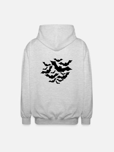 Bats - Unisex Hooded Jacket - light heather grey