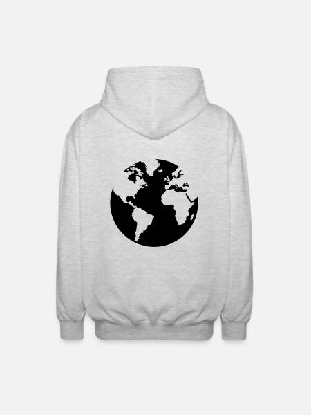earth - Unisex Hooded Jacket - light heather grey
