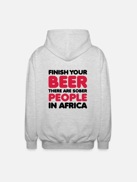 Beer - Unisex Kapuzenjacke - Hellgrau meliert