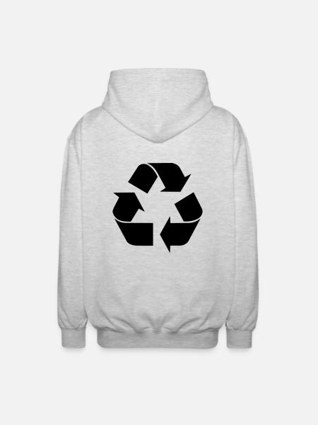 Recycling - Unisex Kapuzenjacke - Hellgrau meliert