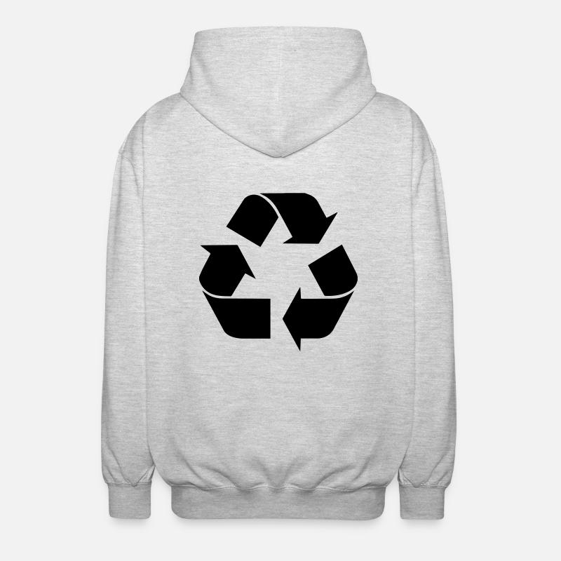 Recycling - Unisex Kapuzenjacke - Hellgrau meliert