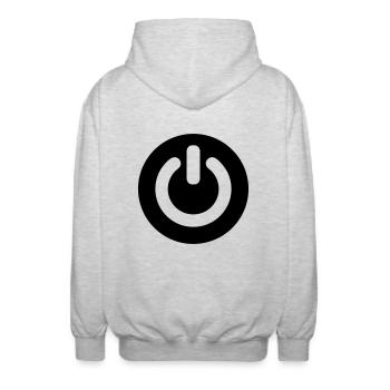 Power - Unisex Hooded Jacket - light heather grey - Back - AI Model Male 185 light (185cm)