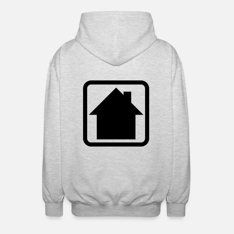 Haus Logo Button Symbol - Unisex Kapuzenjacke - Hellgrau meliert