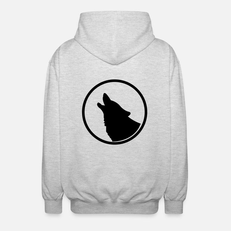 wolfcy2 - Unisex Hooded Jacket - light heather grey