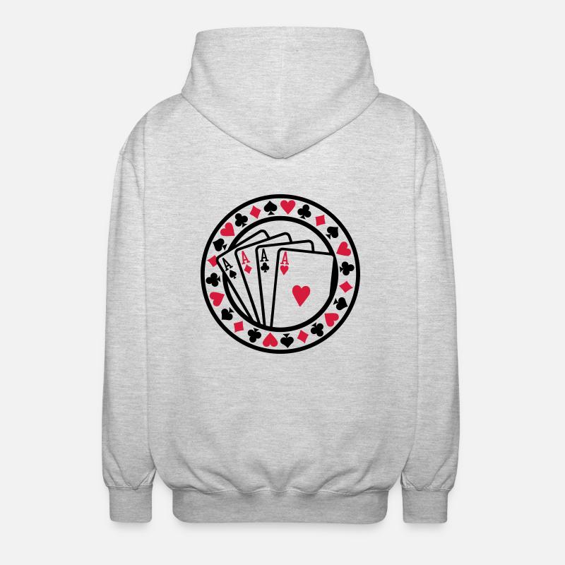 Poker - Veste à capuche unisexe - gris clair chiné