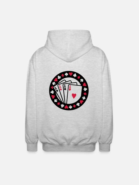 Poker - Veste à capuche unisexe - gris clair chiné