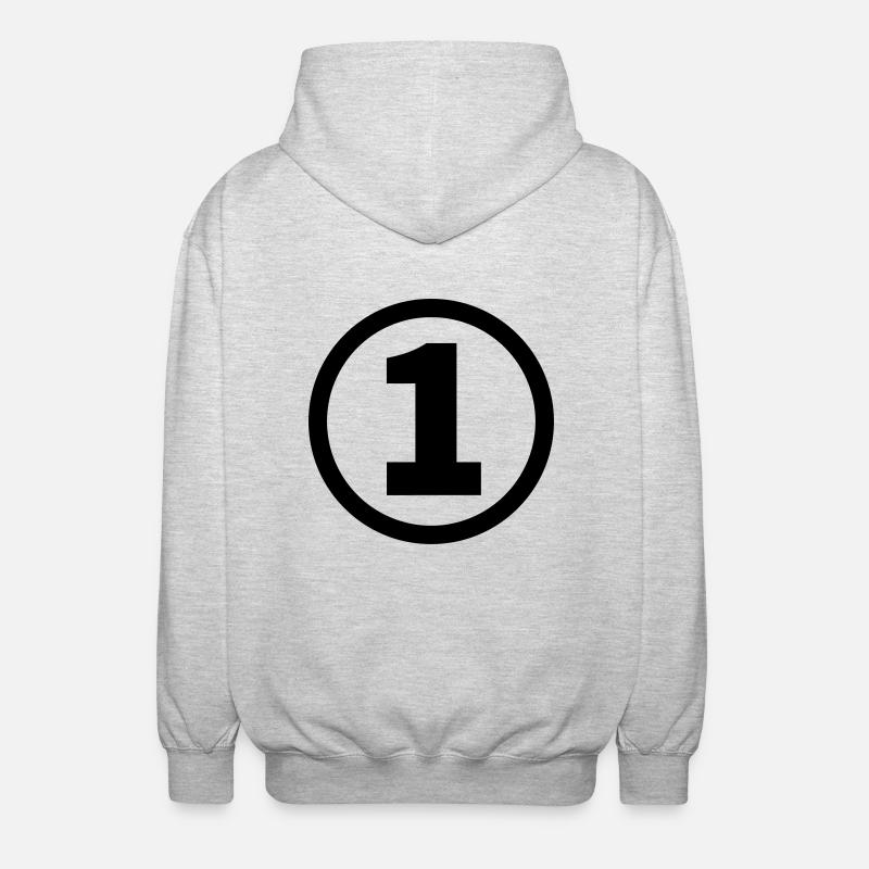 Nummer eins - Unisex Kapuzenjacke - Hellgrau meliert