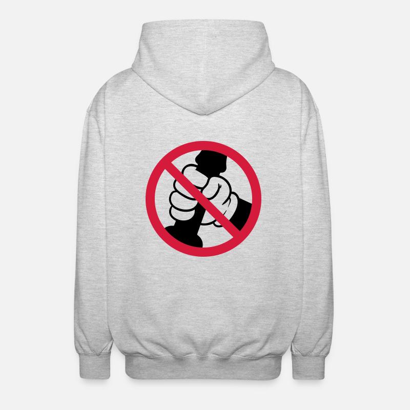 branler affiche interdit - Veste à capuche unisexe - gris clair chiné