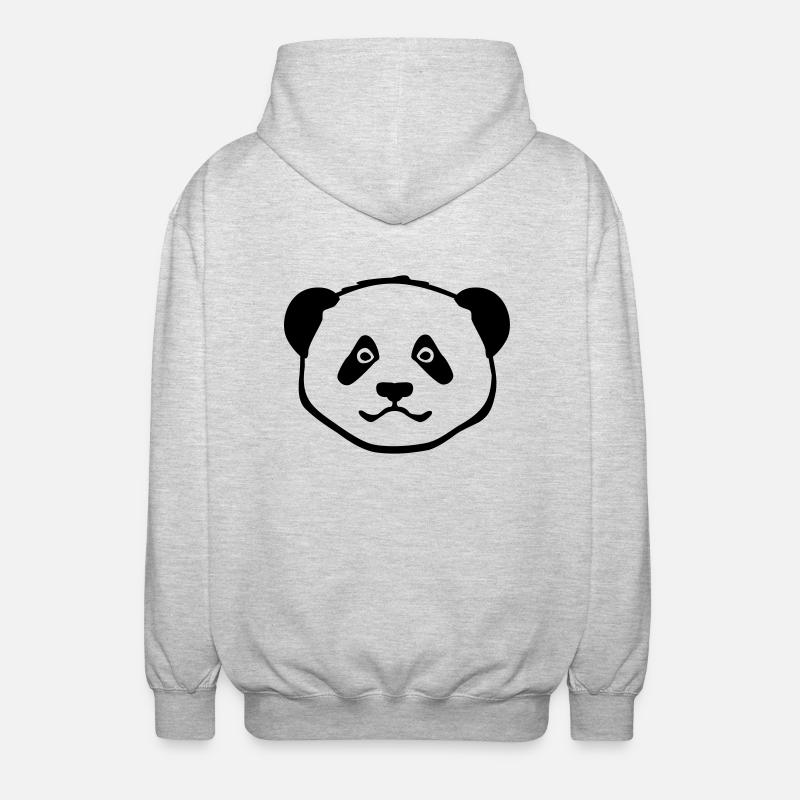 Panda - Unisex Kapuzenjacke - Hellgrau meliert