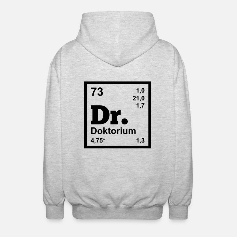 Doktor - Unisex hættejakke. - lysegrå meleret