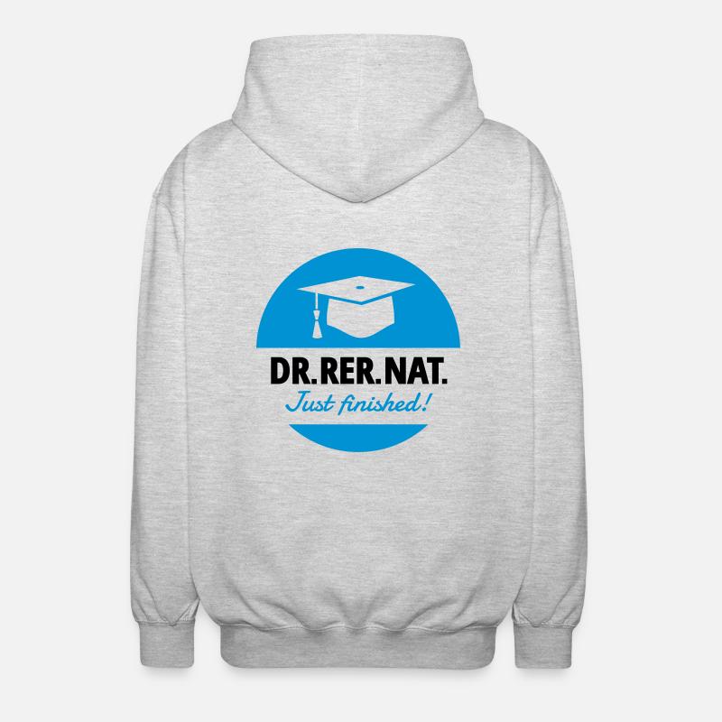Dr. rer. nat. - Doktor - Unisex Kapuzenjacke - Hellgrau meliert
