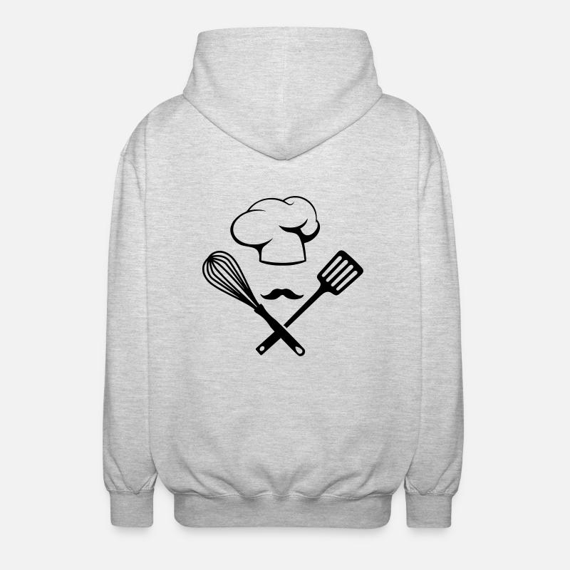 Koch Chef - Veste à capuche unisexe - gris clair chiné