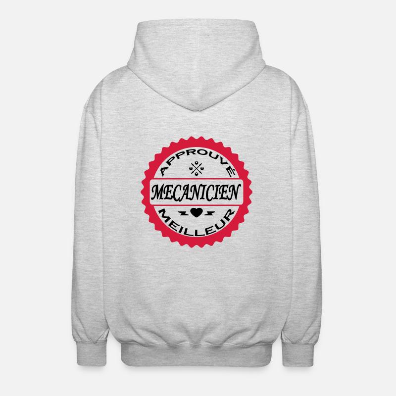Approuvé meilleur mecanicien - Veste à capuche unisexe - gris clair chiné